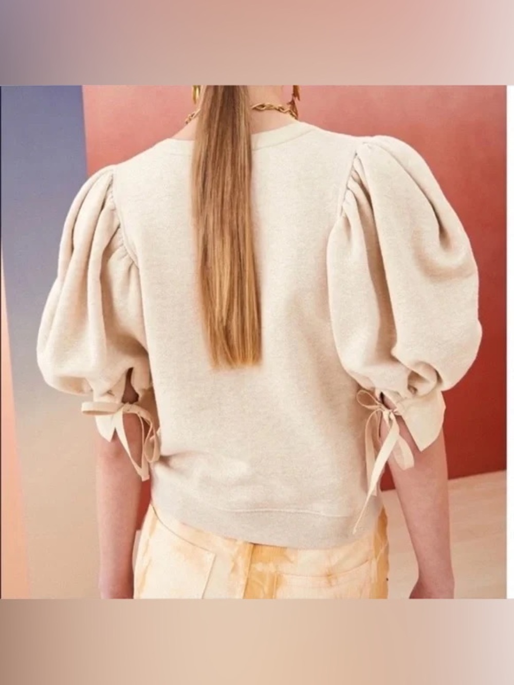 Ulla Johnson Bess Poplin-Trimmed Cotton Top oatmeal - Picture 5 of 9